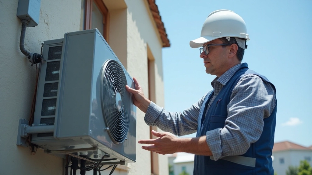 Тепловой насос отопления установленный снаружи современного жилого дома